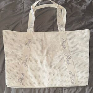 PINK Victoria's Secret Cream Tote with Pink Accents